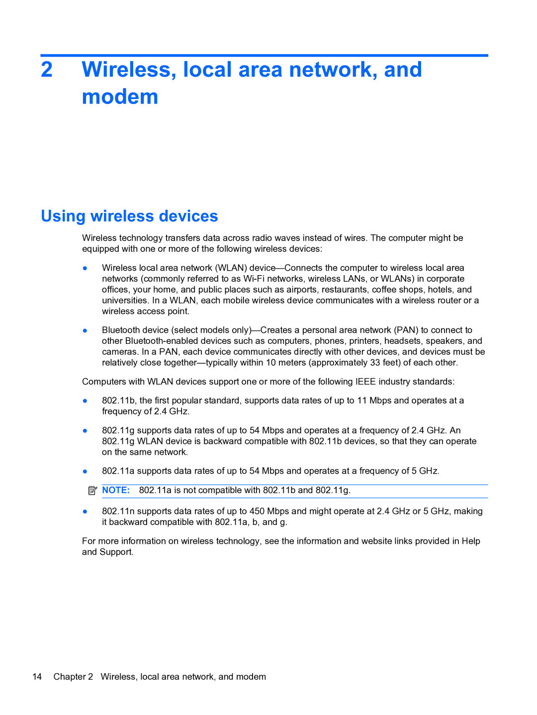 HP DV6-3225DX manual Wireless, local area network, and modem, Using wireless devices 