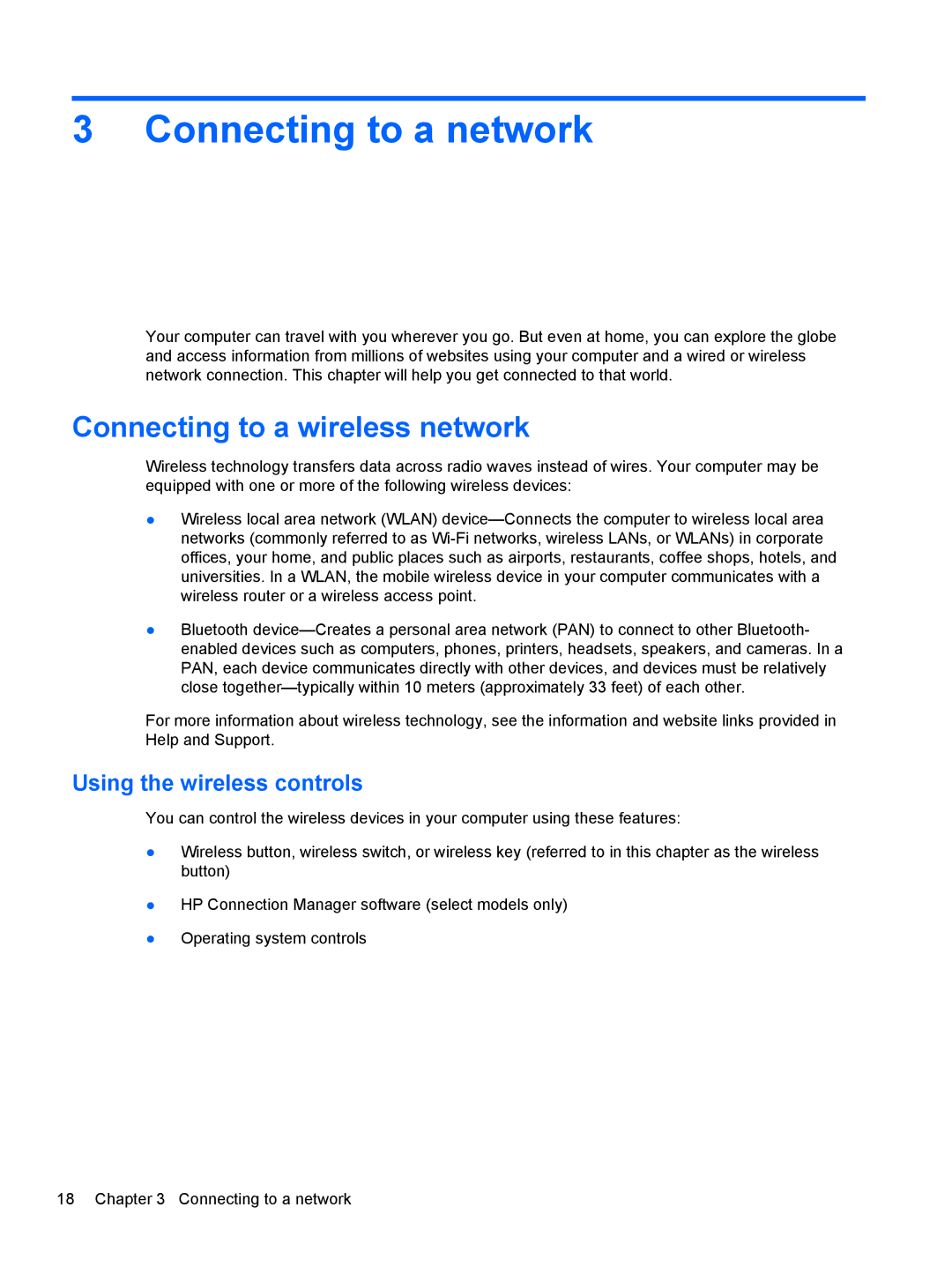 HP Dv6-7020us manual Connecting to a network, Connecting to a wireless network, Using the wireless controls 