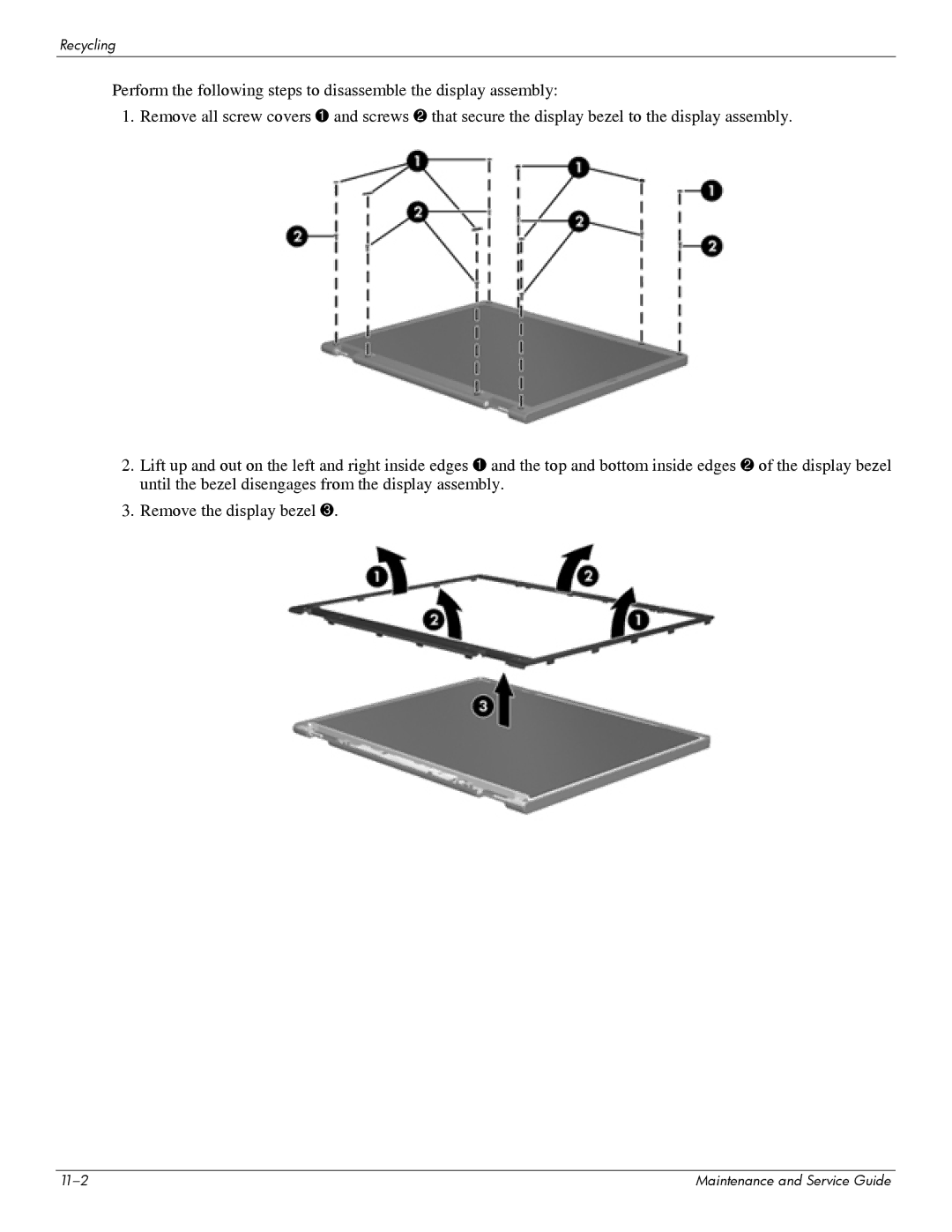 HP DV6 manual Recycling 