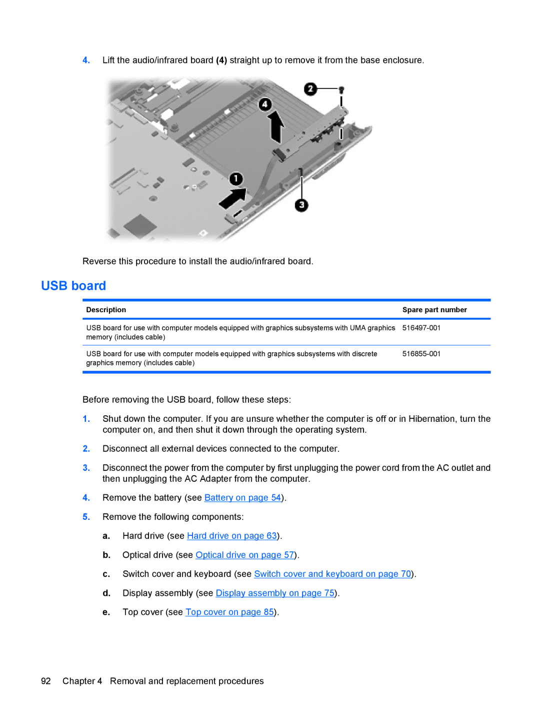 HP DV6 manual USB board 