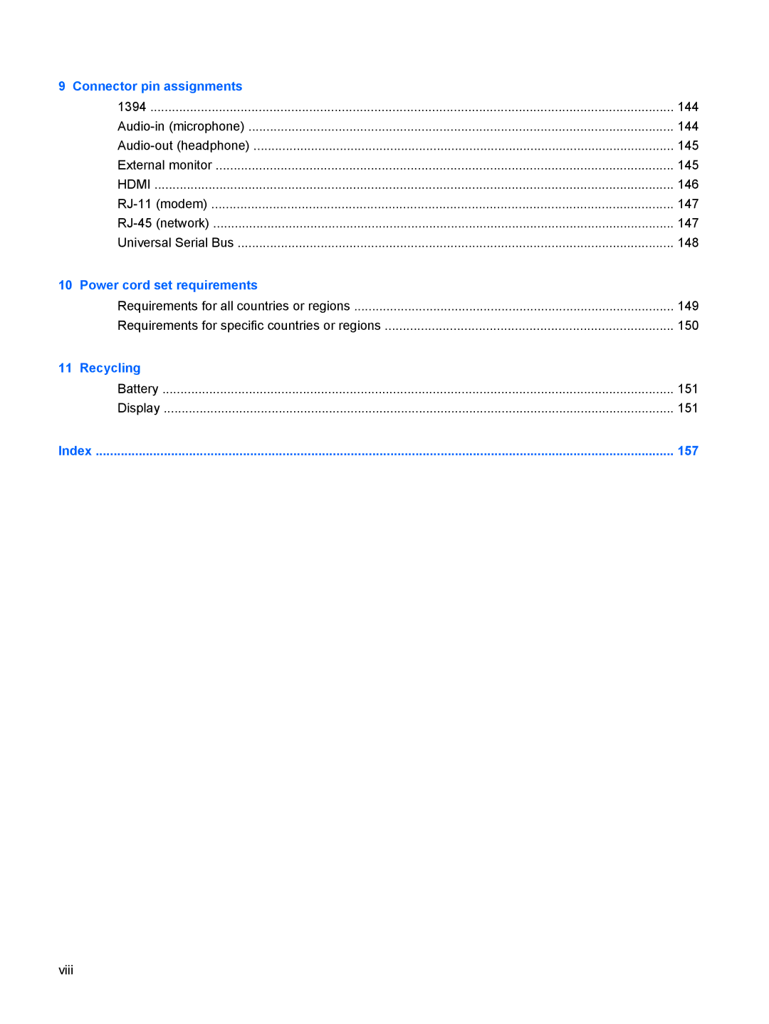 HP DV6 manual Recycling 