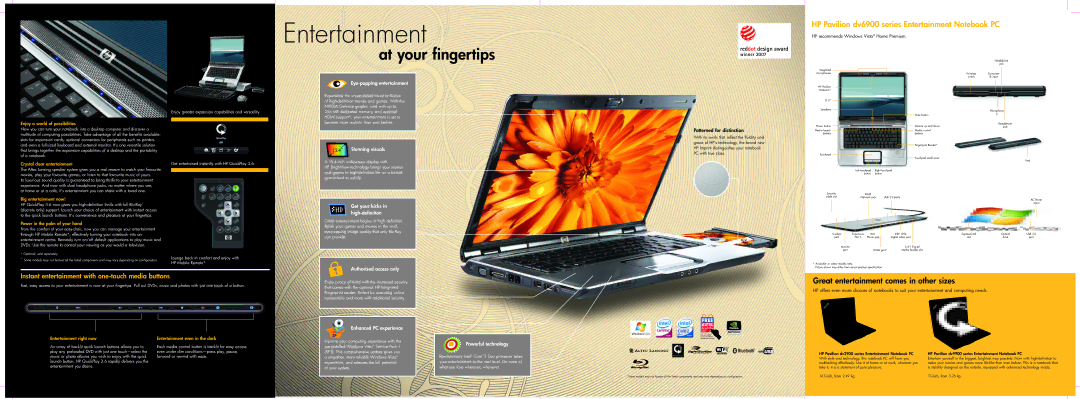 HP dv6900 manual Eye-popping entertainment, Stunning visuals, Get your kicks HD high-definition, Authorised access only 