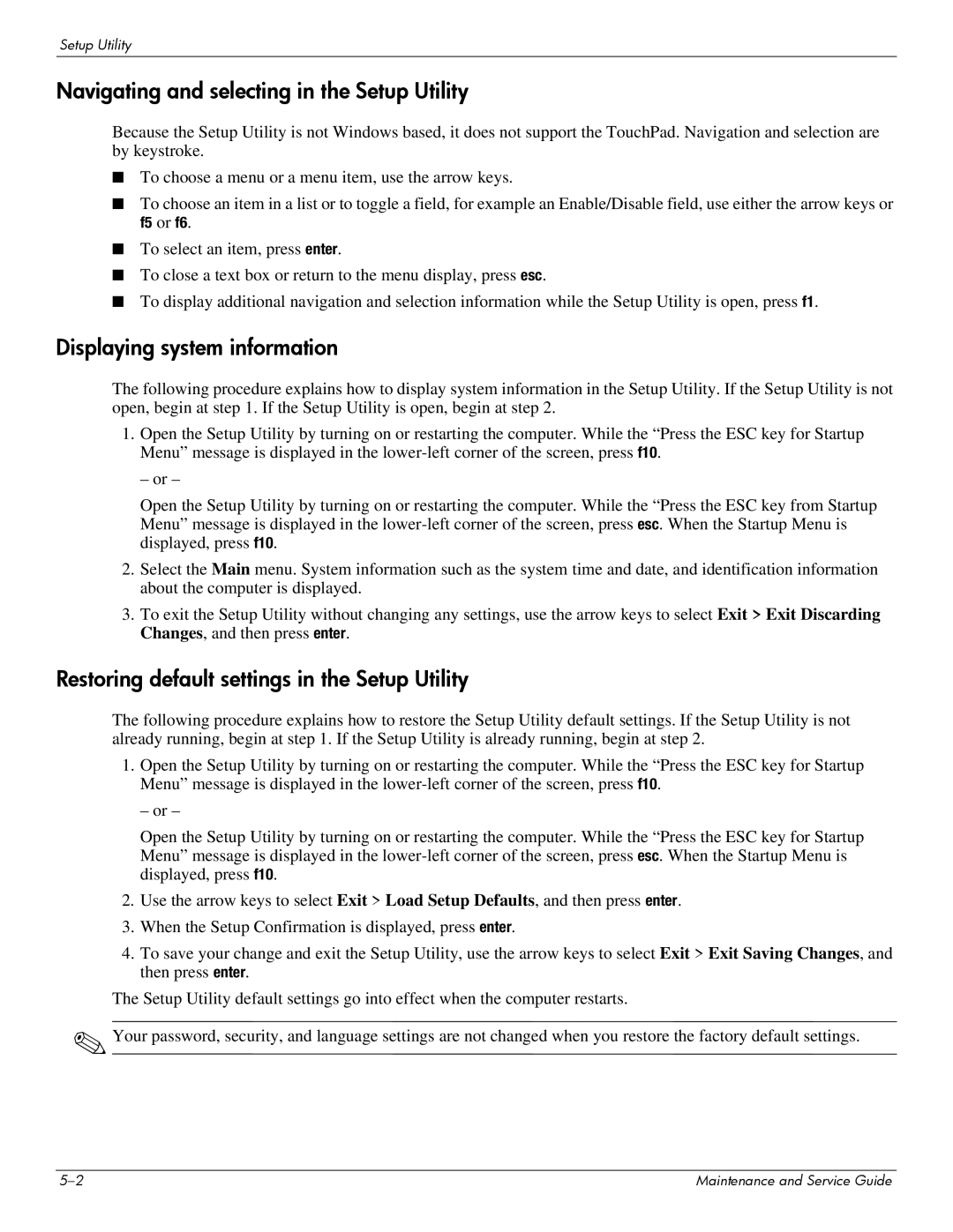 HP dv7-6b56nr A1T84UAR#ABA manual Navigating and selecting in the Setup Utility, Displaying system information 