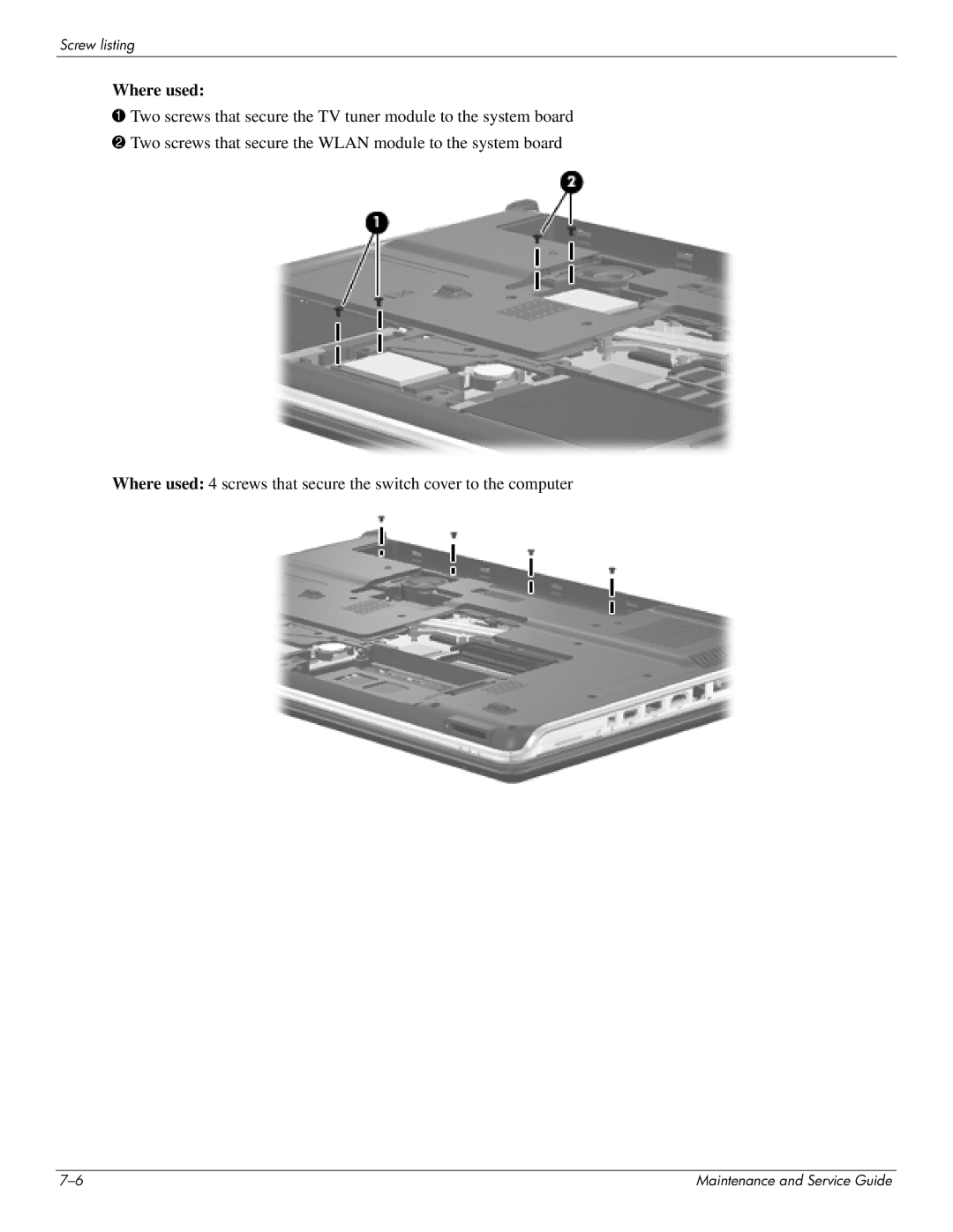 HP DV8 manual Where used 