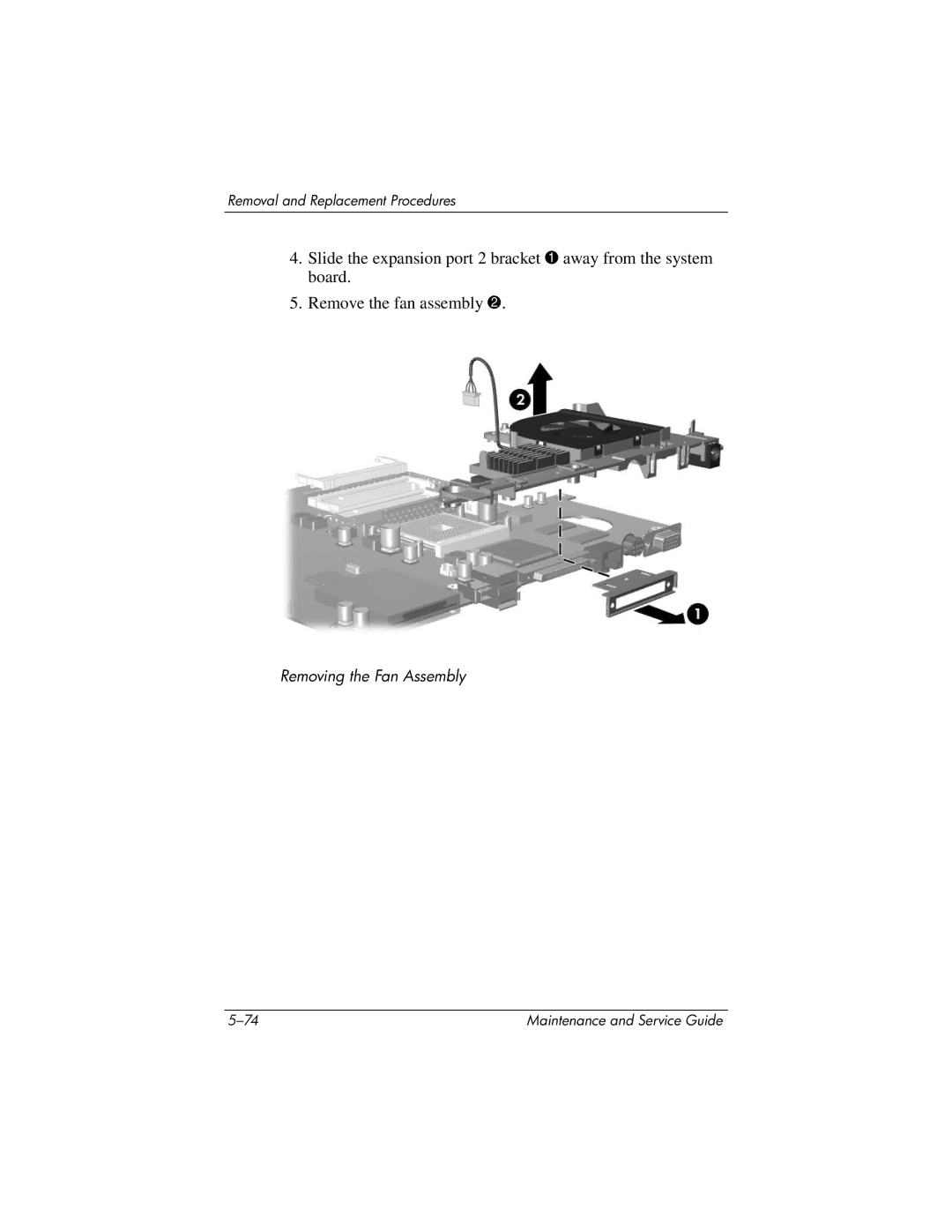 HP DV8000, DV8200 manual Removing the Fan Assembly 