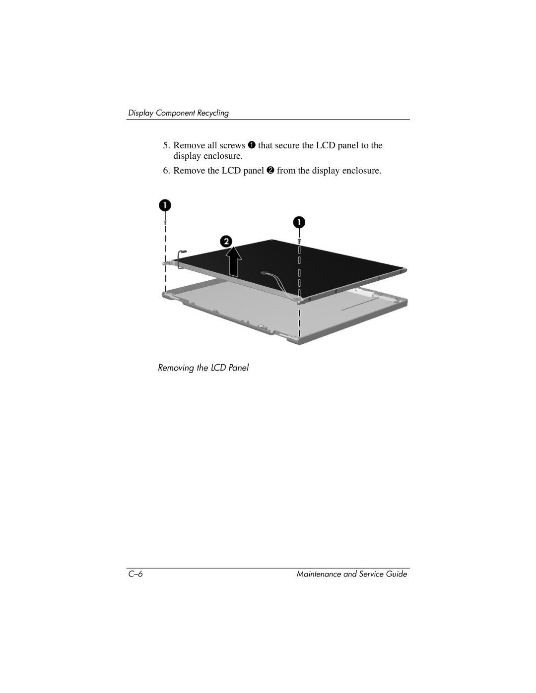 HP DV8000, DV8200 manual Removing the LCD Panel 