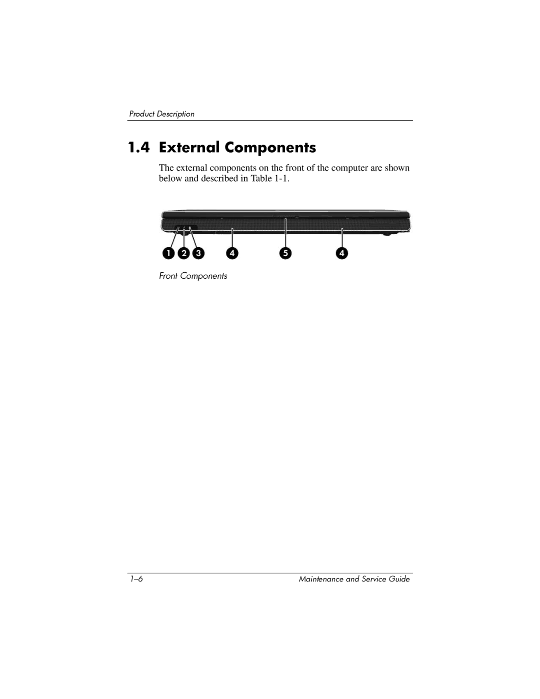 HP dv8000 H3Z14AA manual External Components 