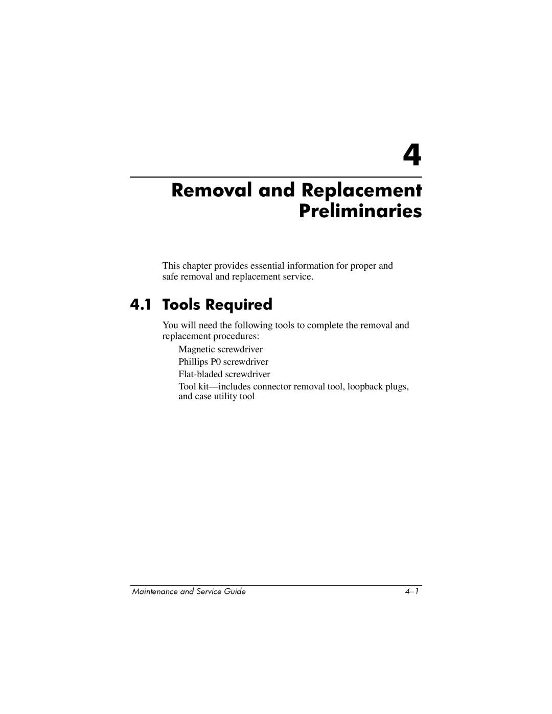 HP dv8000 H3Z14AA manual Removal and Replacement Preliminaries, Tools Required 