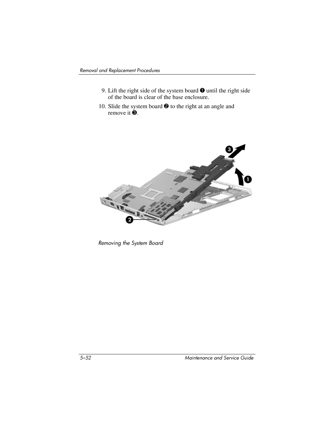 HP DV8300 manual Removing the System Board 