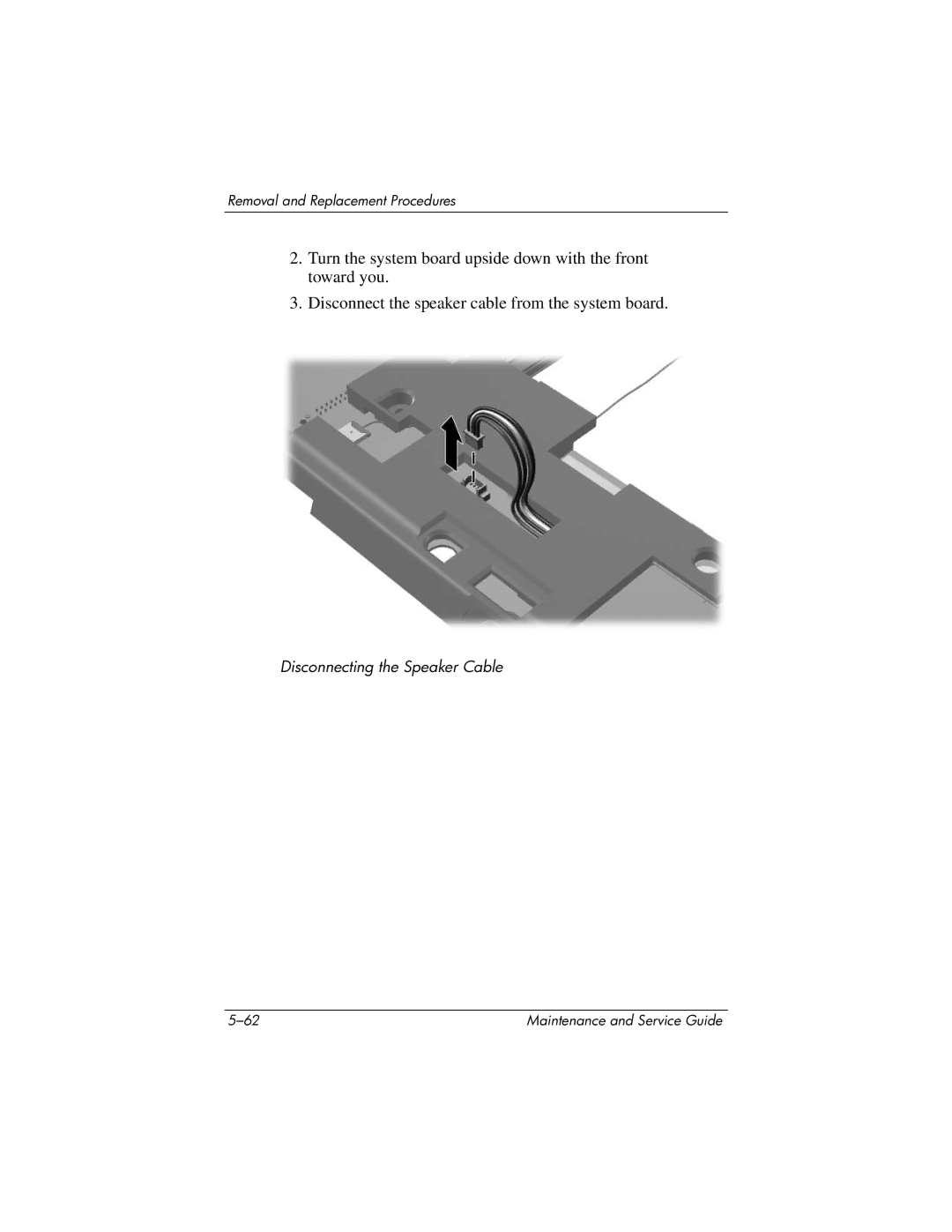 HP DV8300 manual Disconnecting the Speaker Cable 