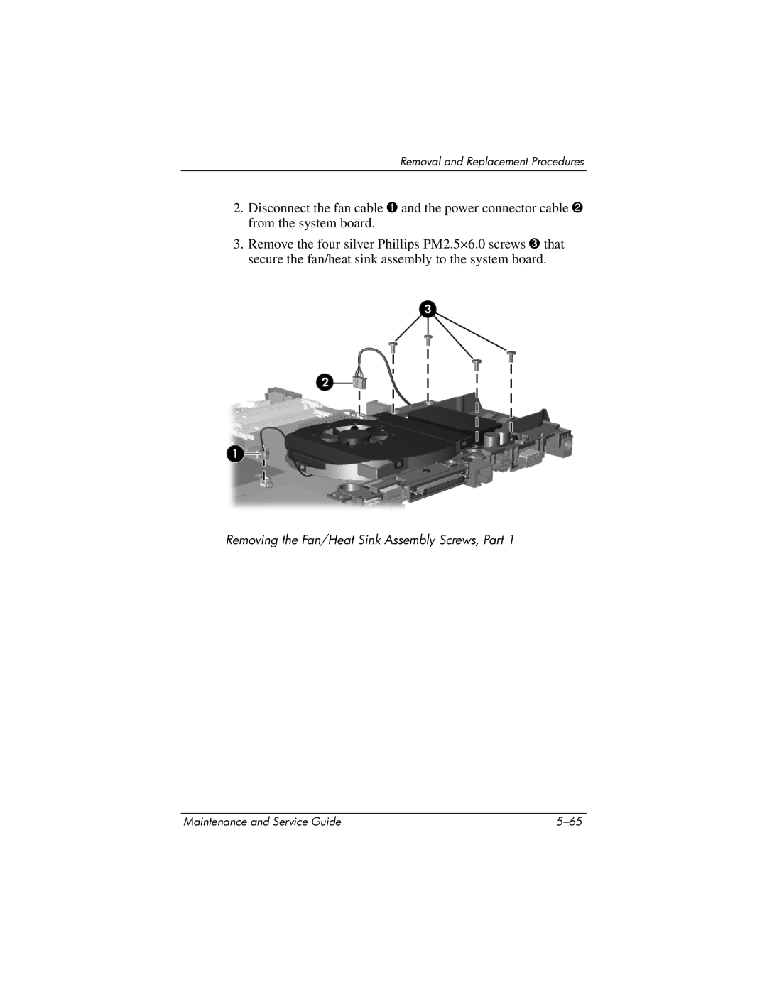 HP DV8300 manual Removing the Fan/Heat Sink Assembly Screws, Part 