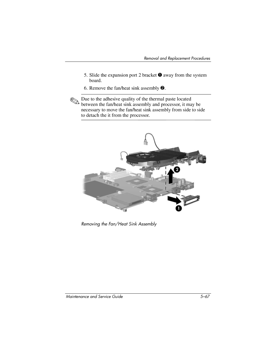 HP DV8300 manual Removing the Fan/Heat Sink Assembly 