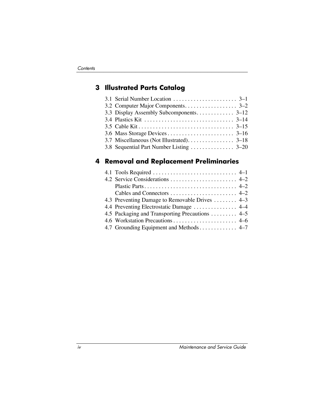 HP DV8300 manual Illustrated Parts Catalog 