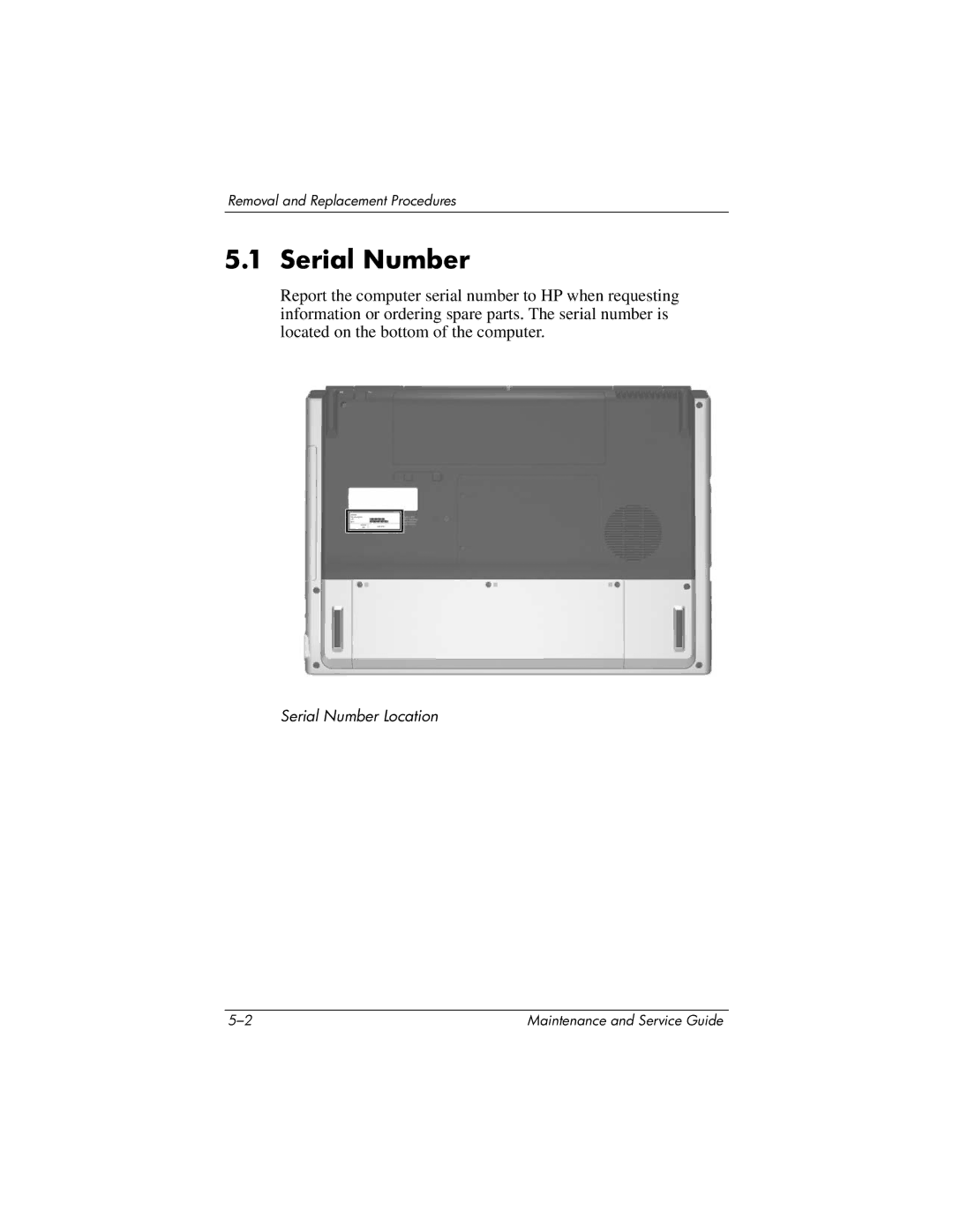 HP DV8300 manual Serial Number 