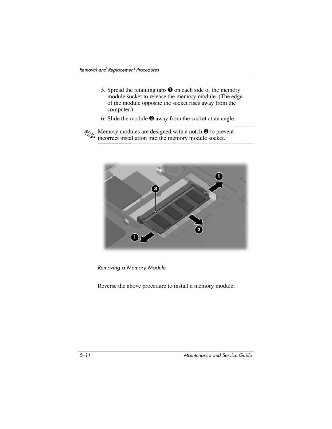 HP dv9000 manual Reverse the above procedure to install a memory module 