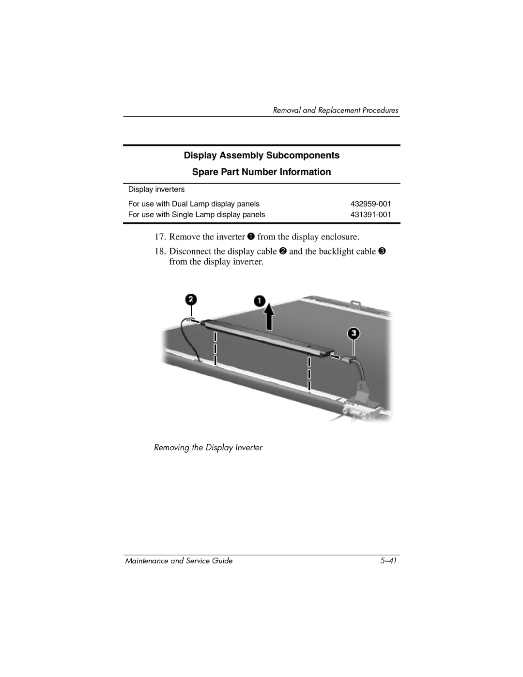 HP dv9000 manual Removing the Display Inverter 