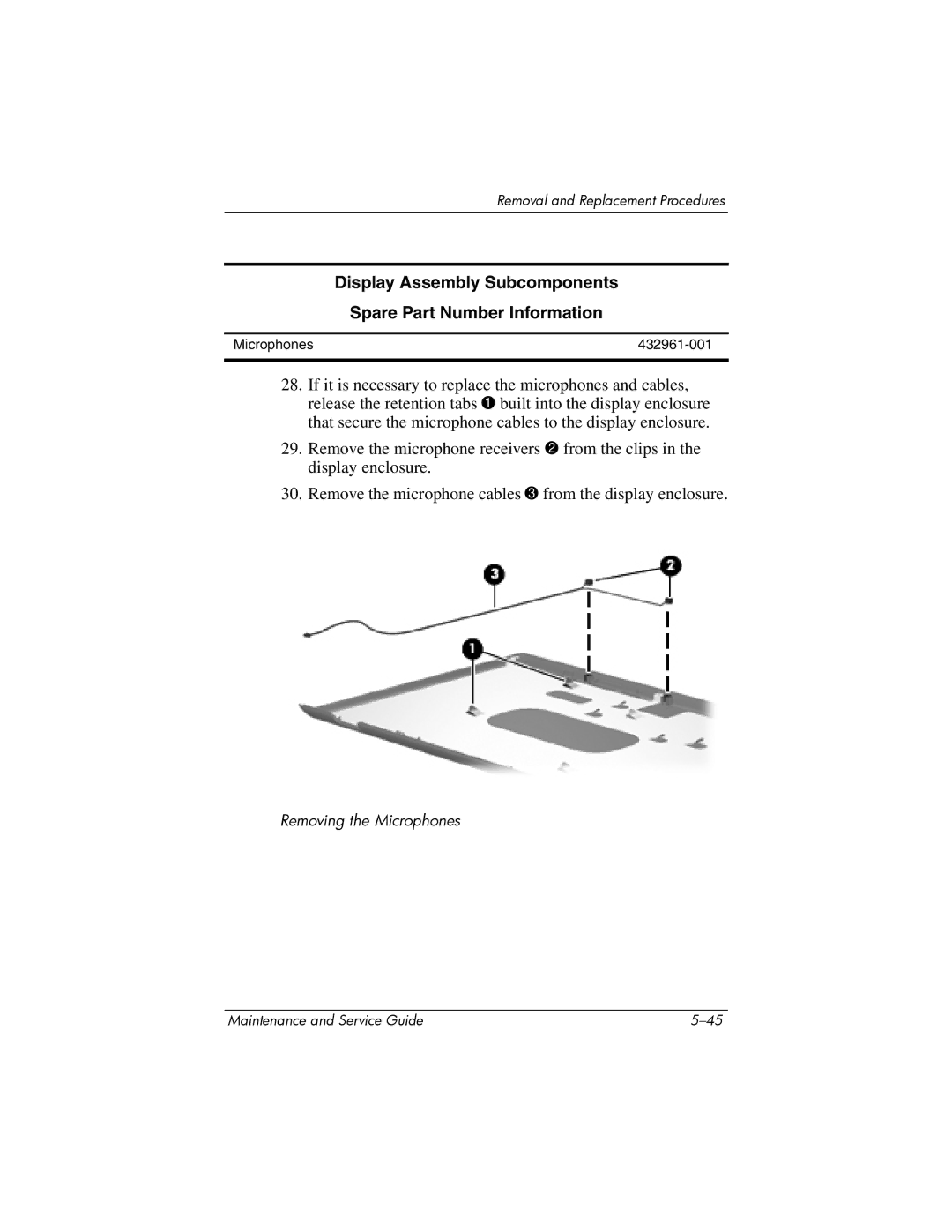 HP dv9000 manual Removing the Microphones 