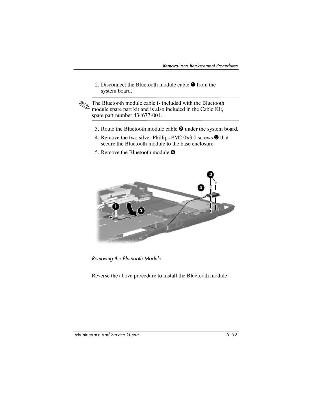 HP dv9000 manual Reverse the above procedure to install the Bluetooth module 