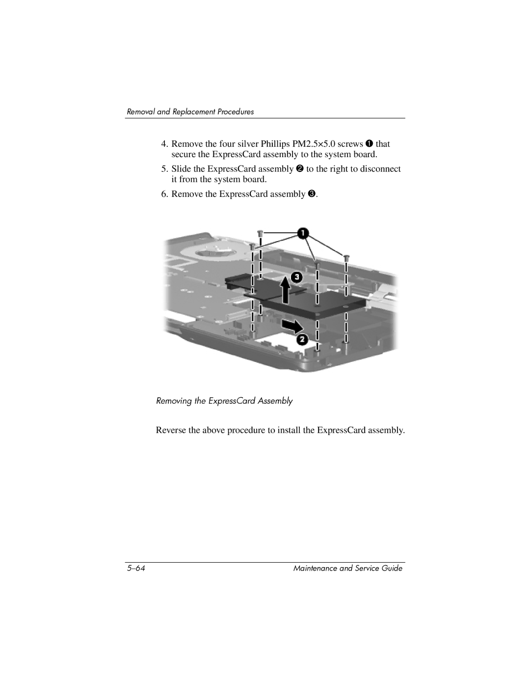 HP dv9000 manual Removing the ExpressCard Assembly 