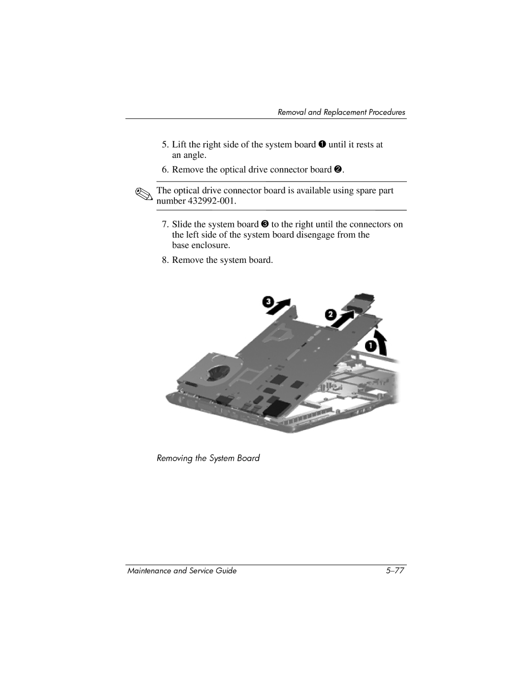 HP dv9000 manual Removing the System Board 