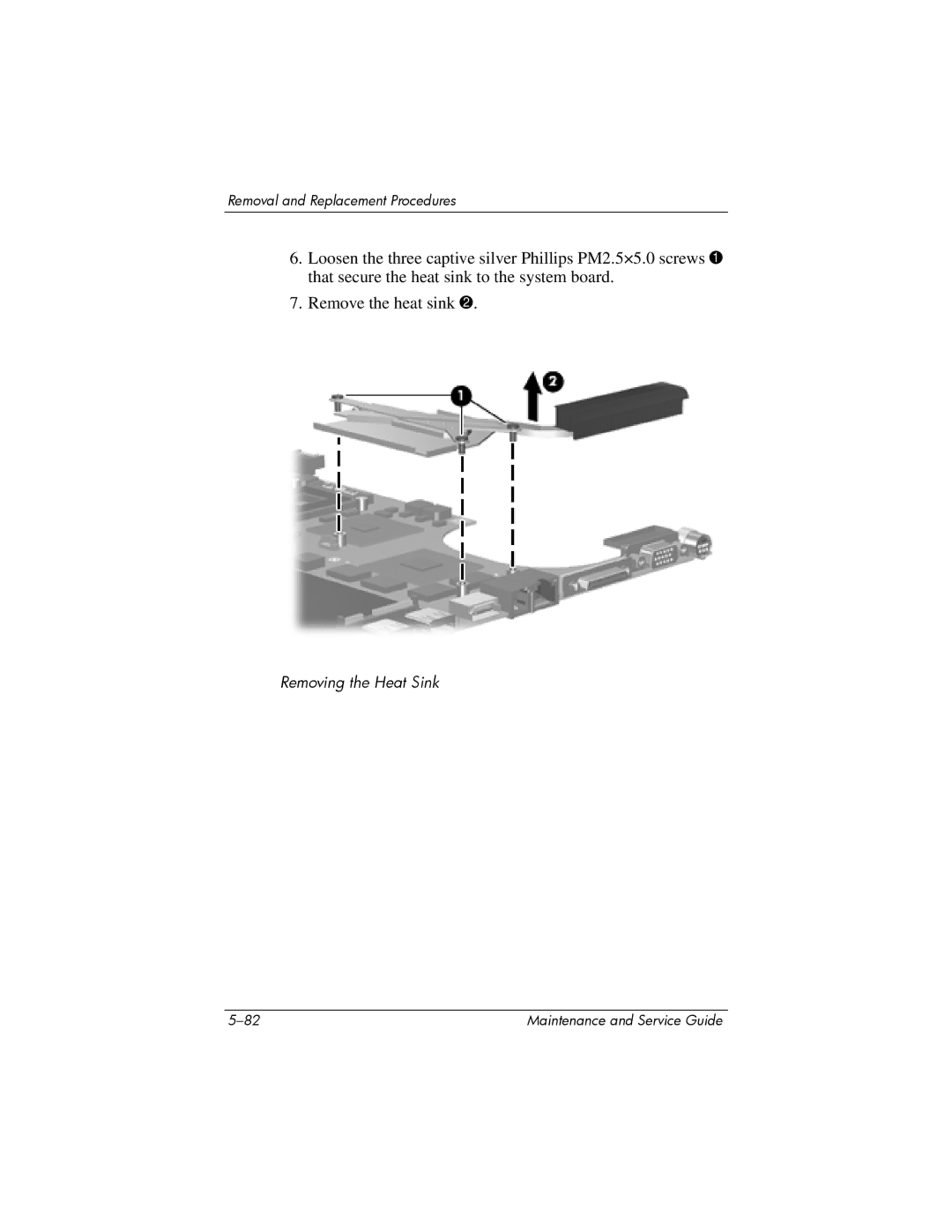 HP dv9000 manual Removing the Heat Sink 