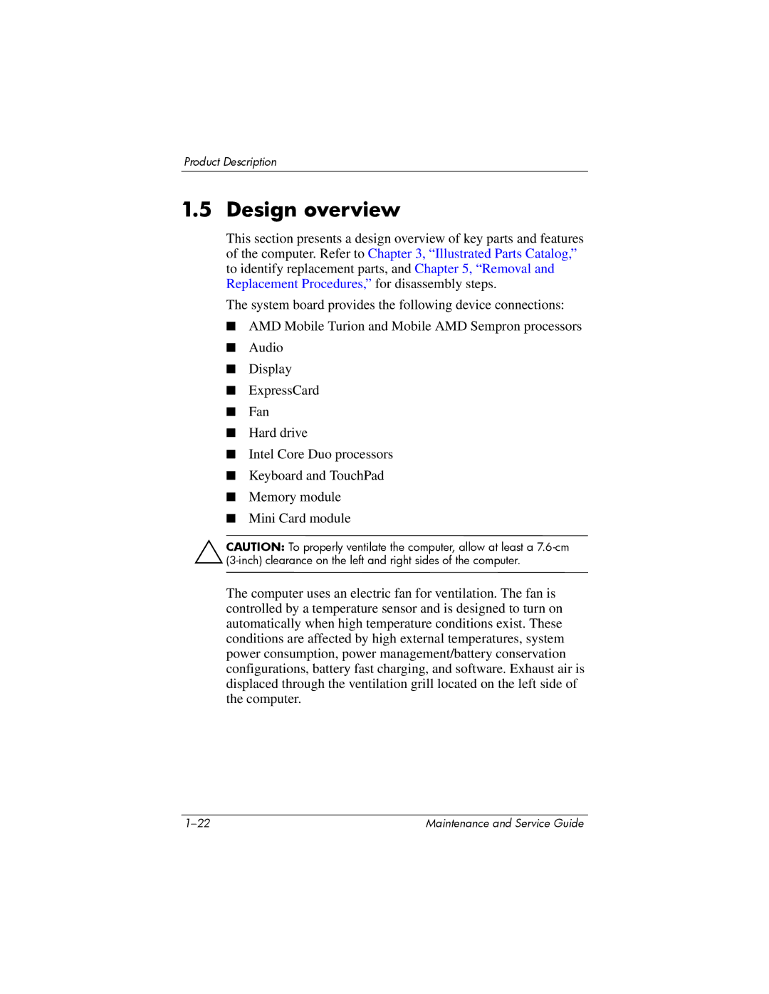 HP dv9000 manual Design overview 