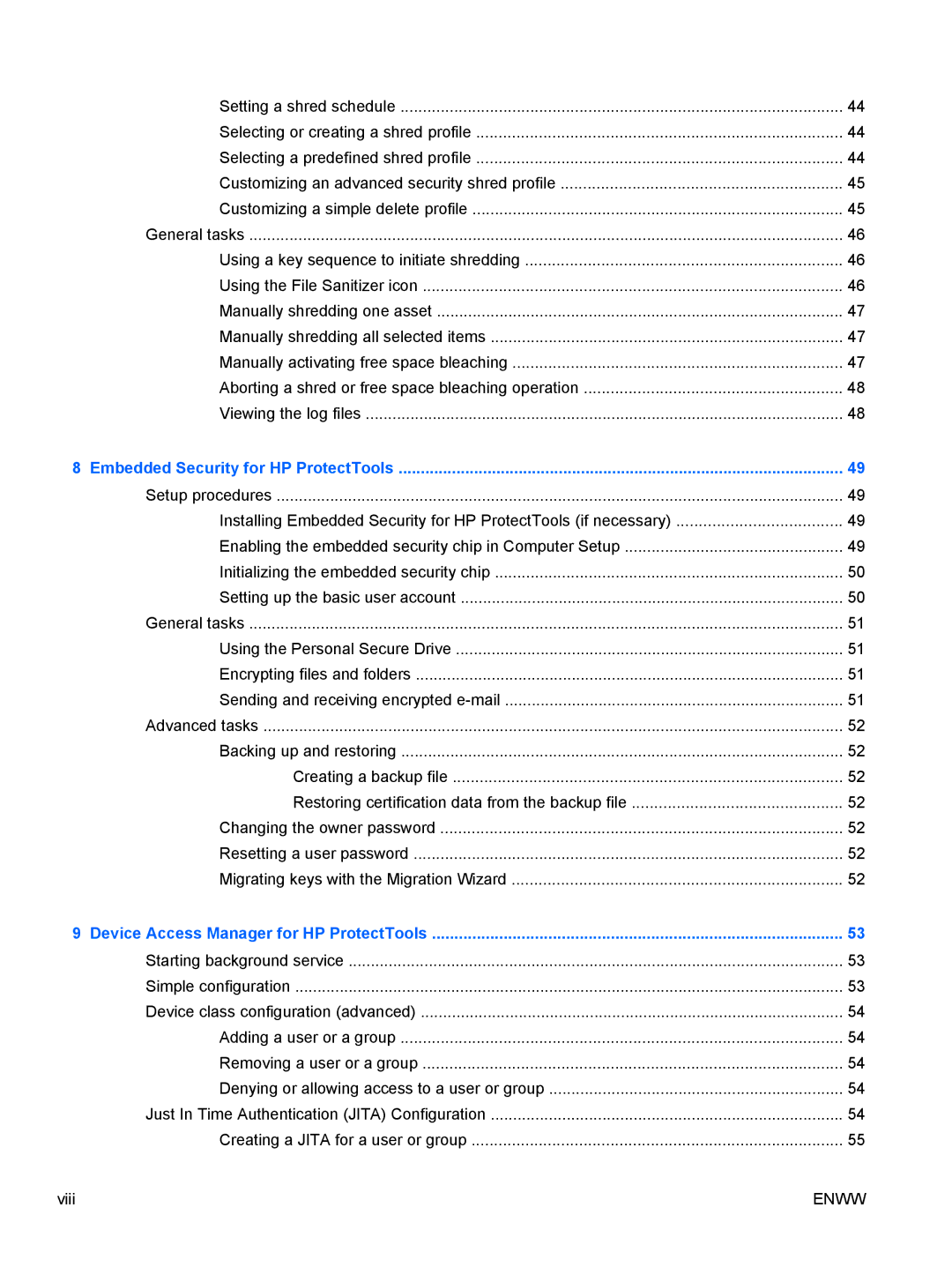 HP dx2030 manual Embedded Security for HP ProtectTools 