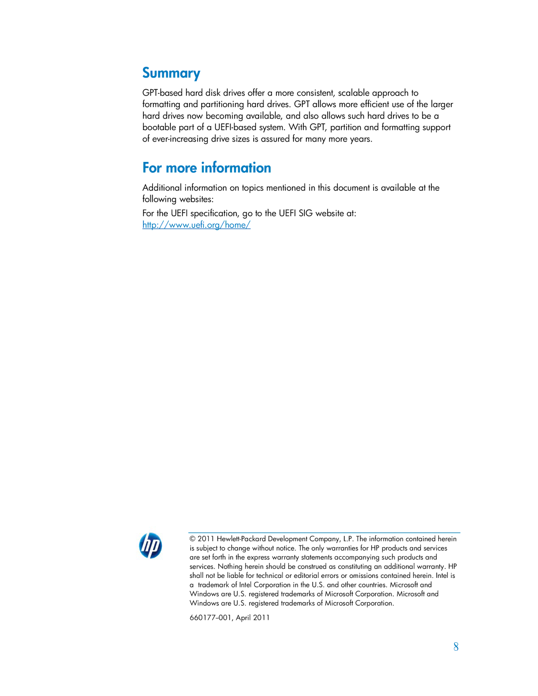 HP dx2030 manual Summary, For more information 