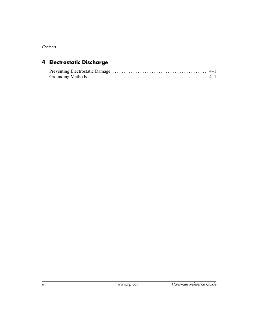 HP dx2200 manual Electrostatic Discharge 