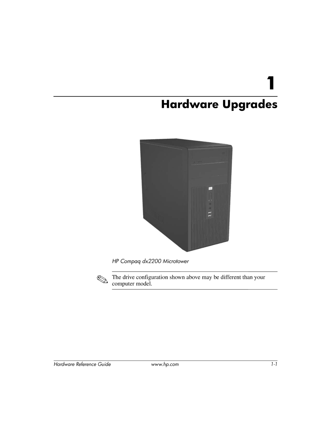 HP dx2200 manual Hardware Upgrades 