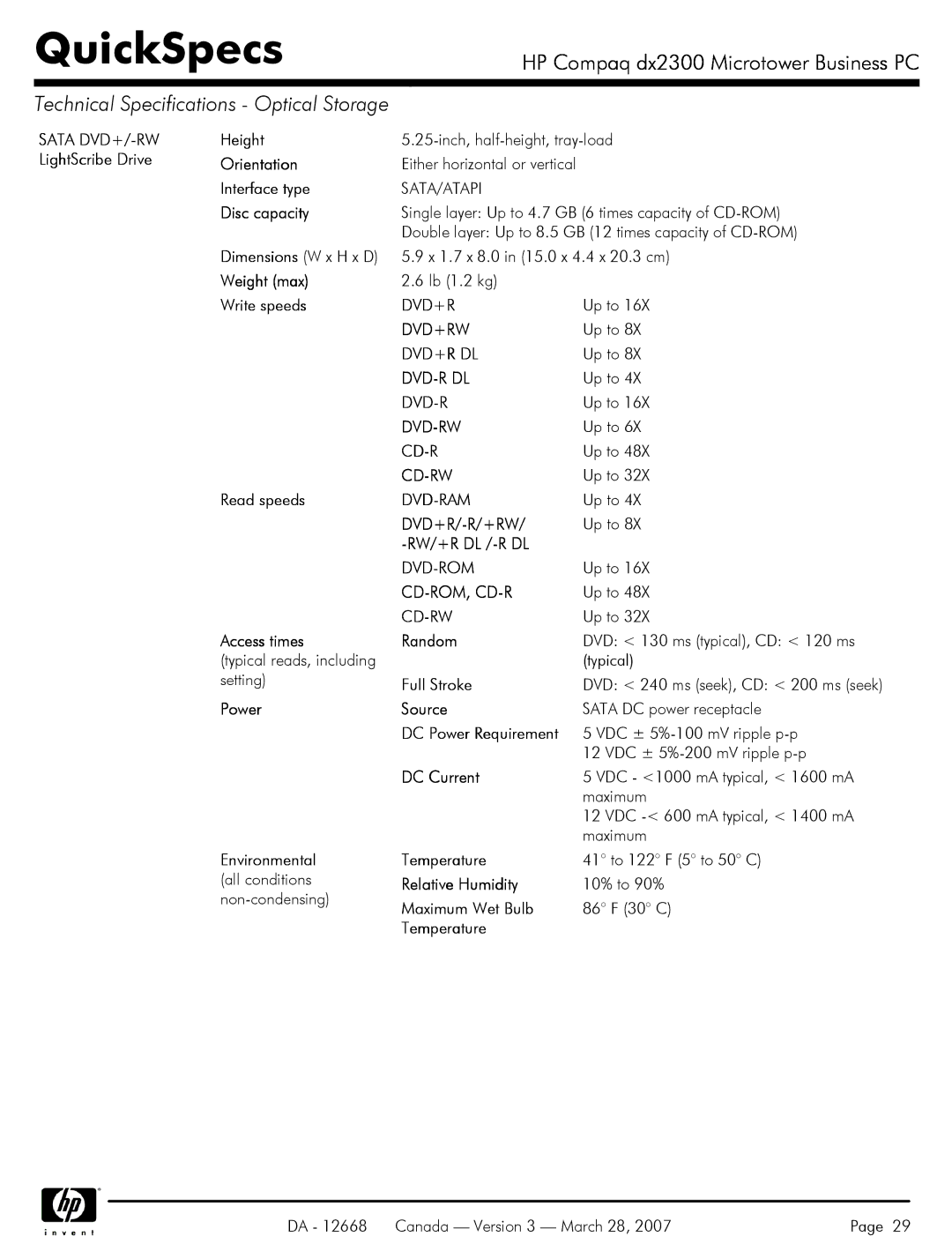 HP DX2300 manual Dvd+Rw, Dvd-R Dl, Dvd-Rw, Dvd-Ram, Dvd+R/-R/+Rw 