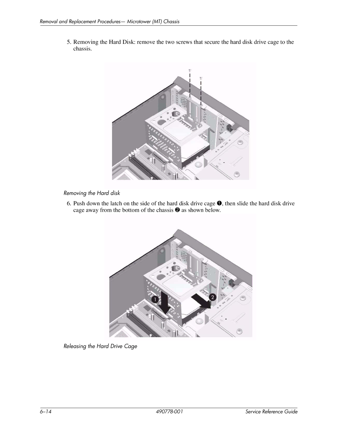 HP dx2310 manual Removing the Hard disk 