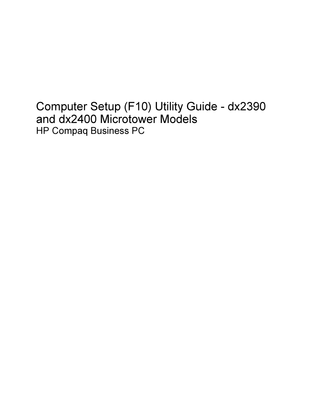 HP dx2400 manual HP Compaq Business PC 