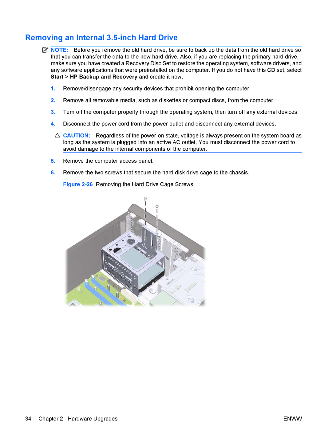 HP dx2420 manual Removing an Internal 3.5-inch Hard Drive 