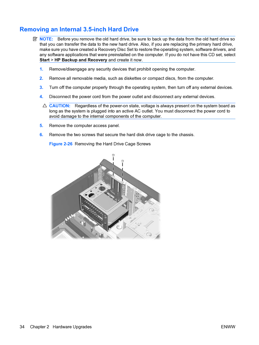 HP dx2450 manual Removing an Internal 3.5-inch Hard Drive 