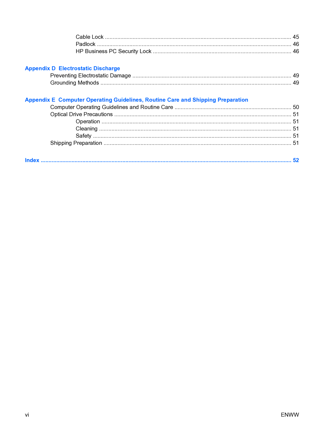 HP dx2450 manual Appendix D Electrostatic Discharge 