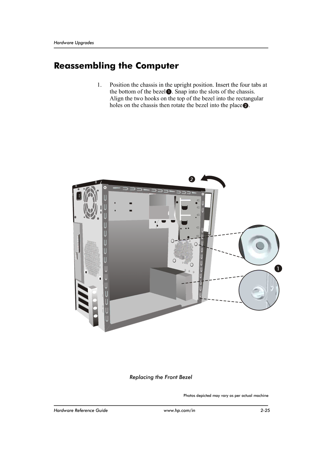 HP dx2480 manual Reassembling the Computer 