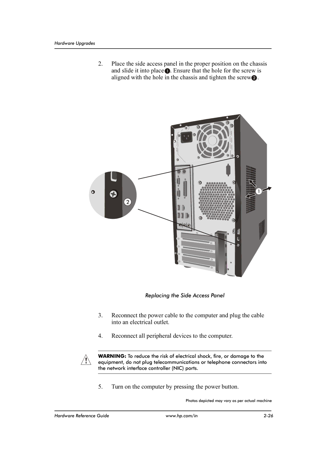 HP dx2480 manual Turn on the computer by pressing the power button 