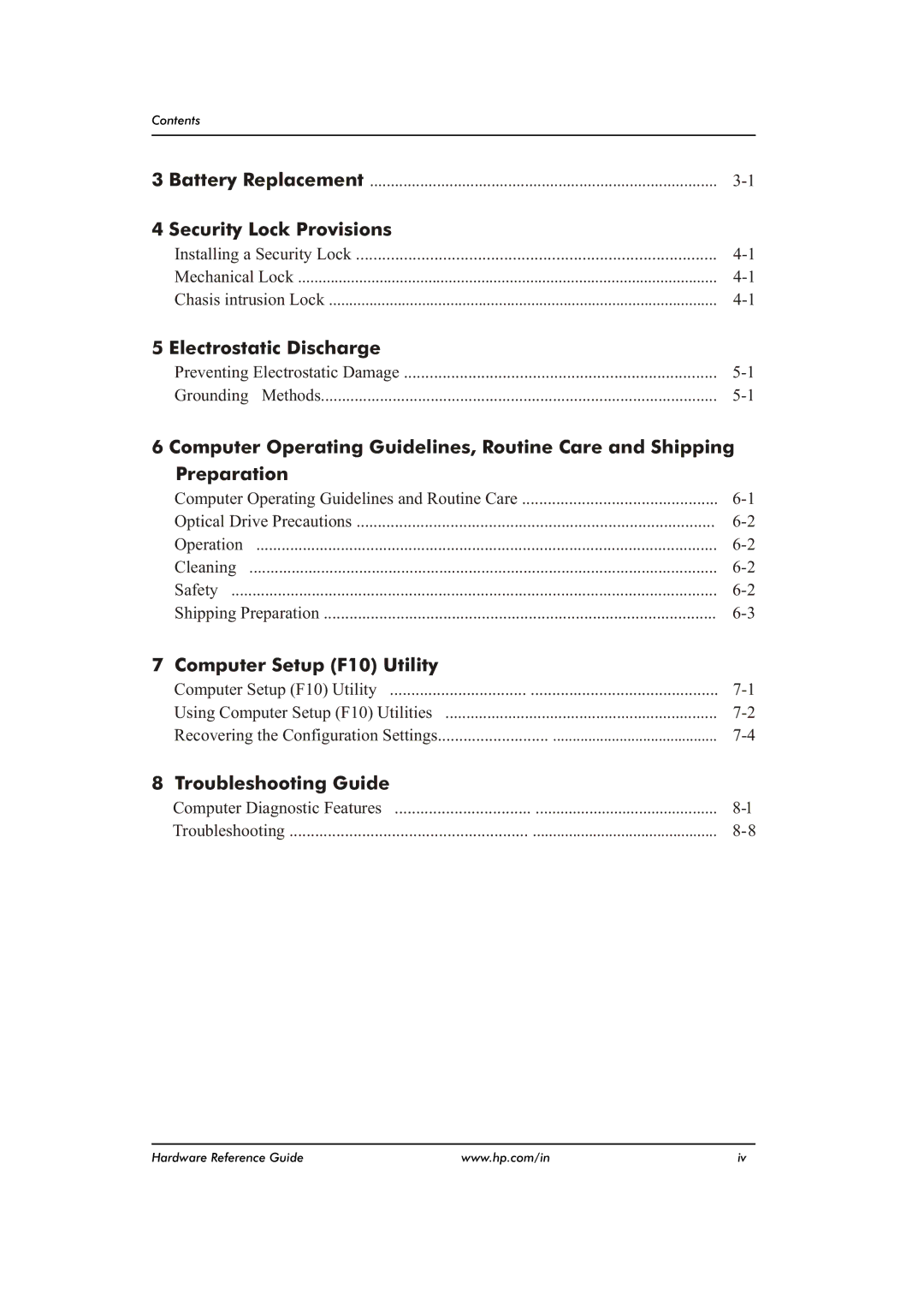 HP dx2480 manual Security Lock Provisions 