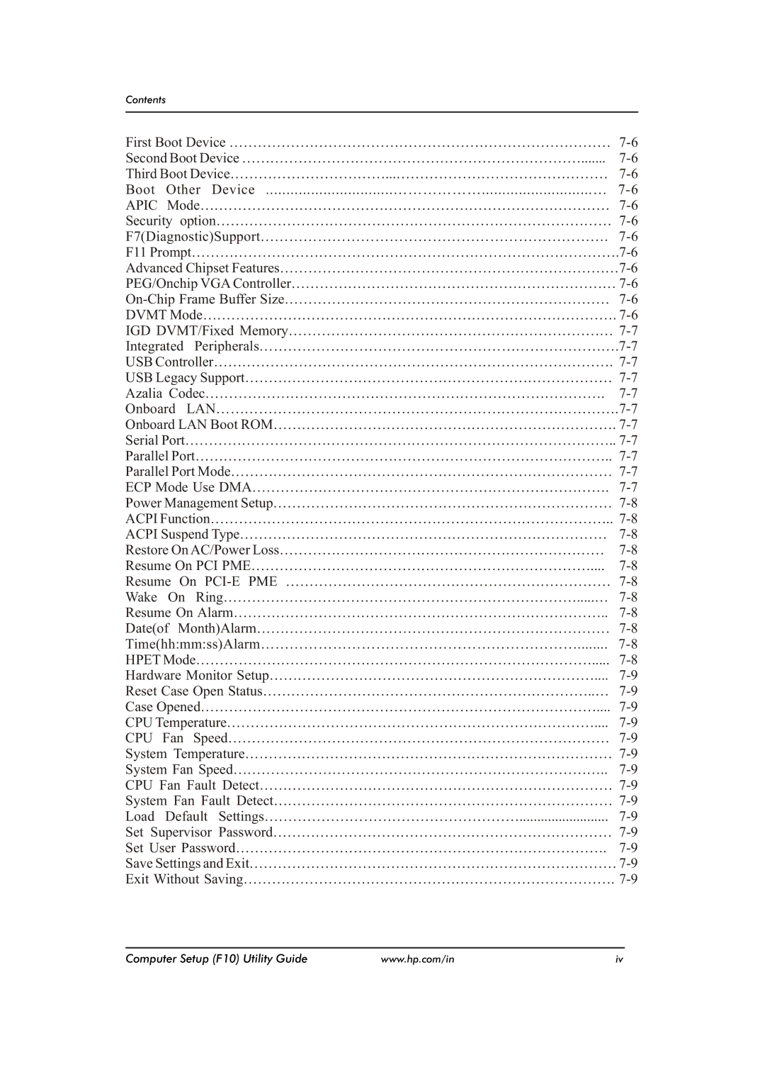 HP dx2480 manual Contents 