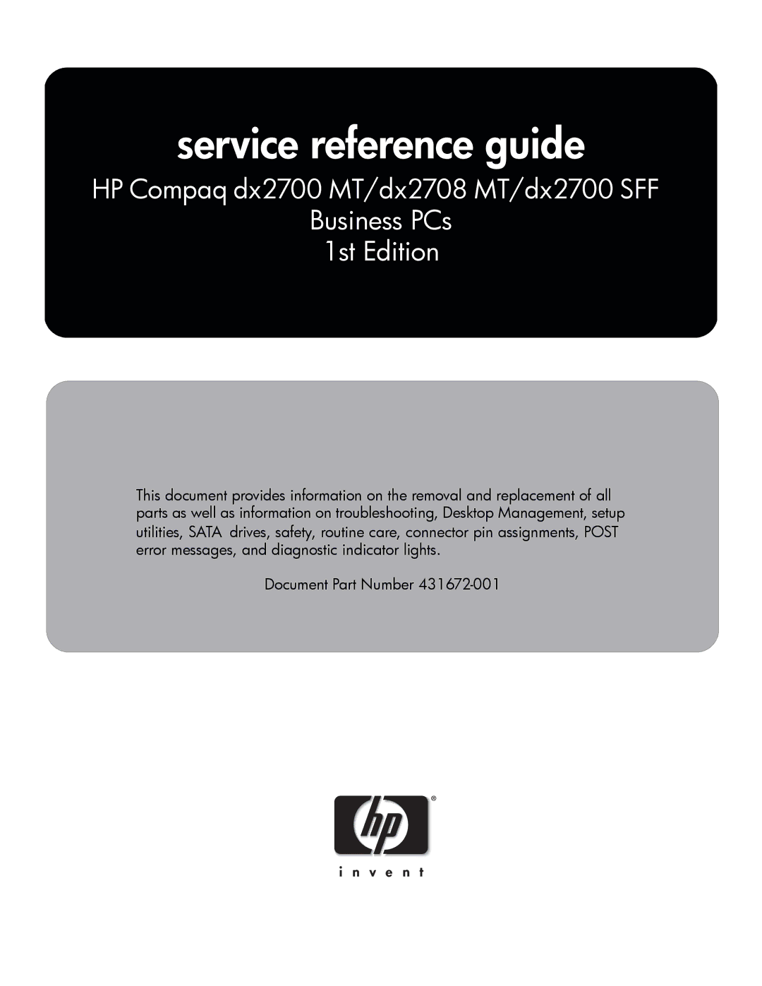 HP dx2700 manual Troubleshooting Guide 