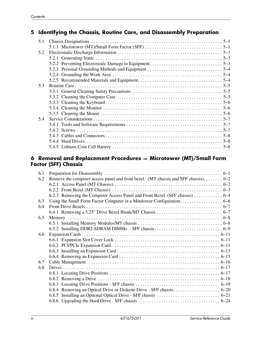 HP dx2700 manual Contents 