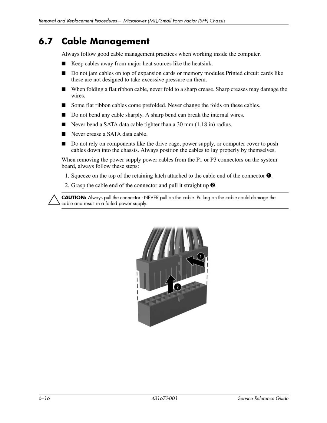 HP dx2700 manual Cable Management 