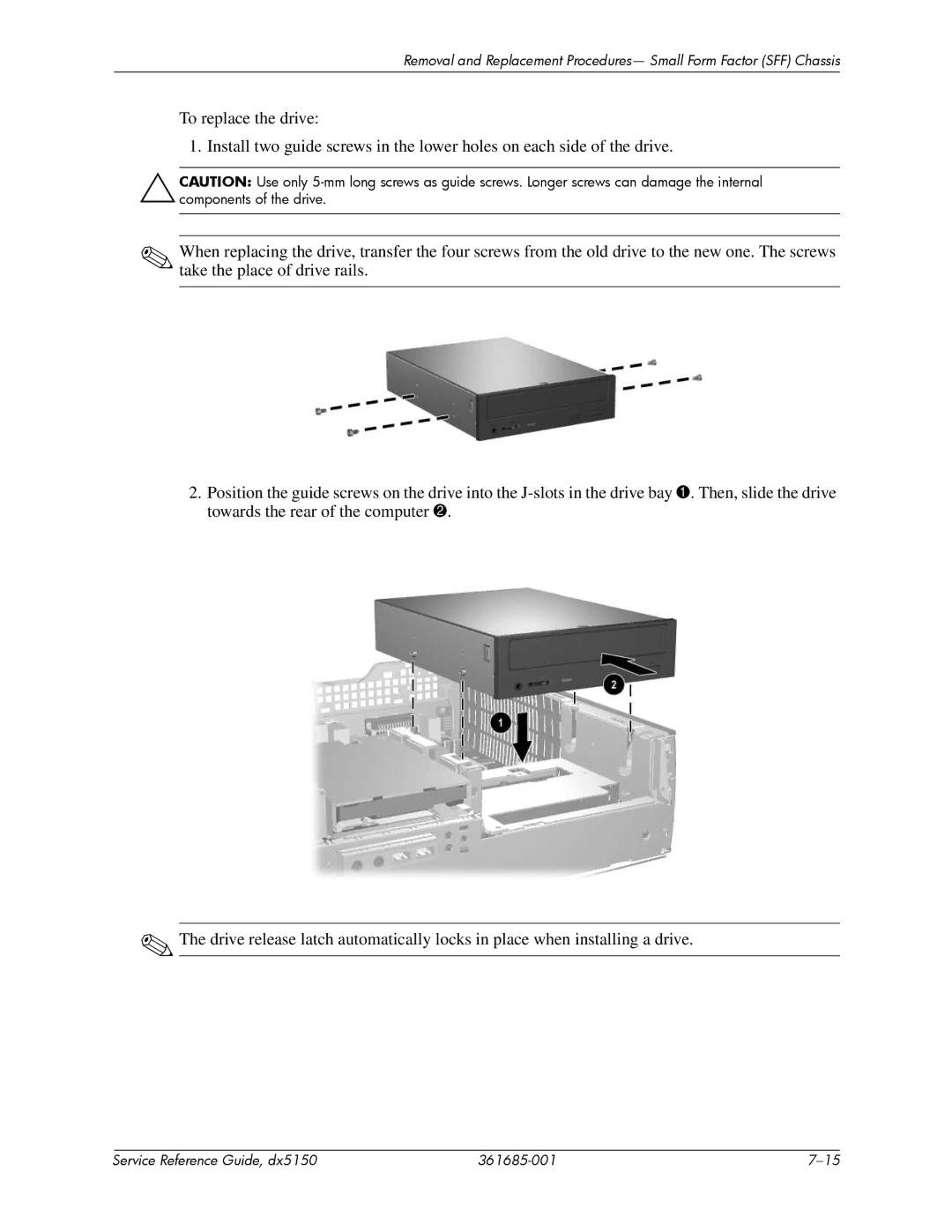 HP manual Service Reference Guide, dx5150 361685-001 