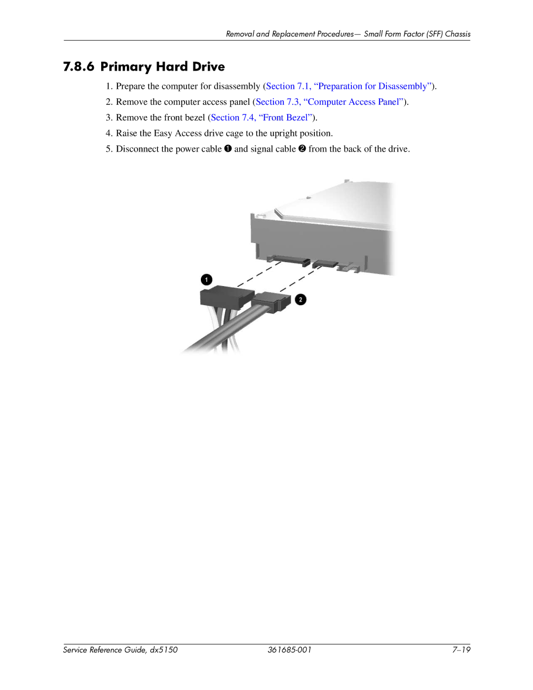 HP dx5150 manual Primary Hard Drive 