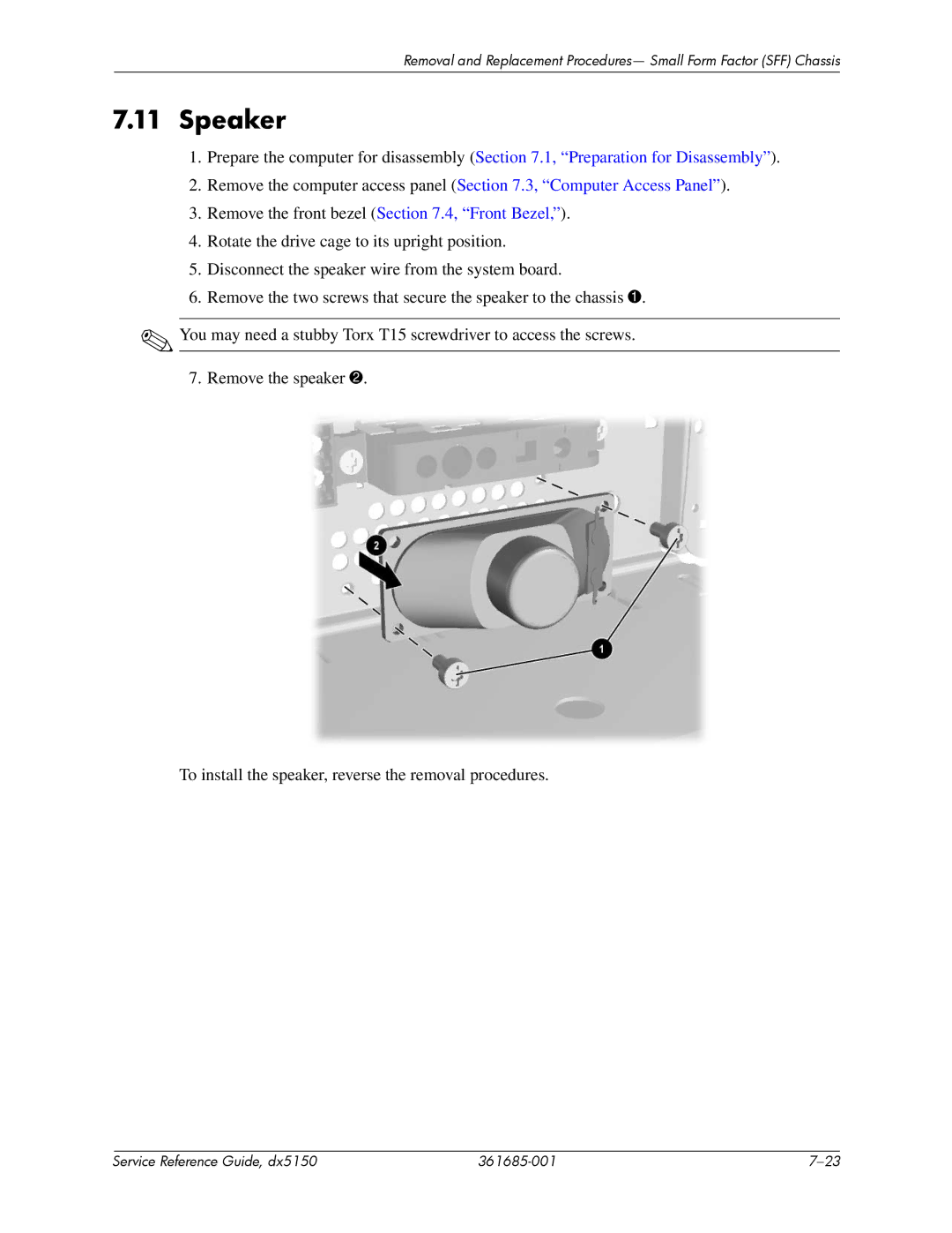 HP dx5150 manual Speaker 