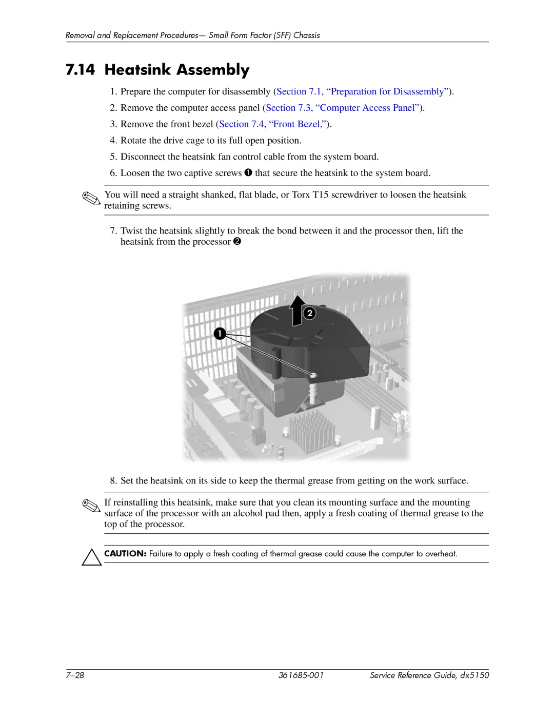 HP dx5150 manual Heatsink Assembly 