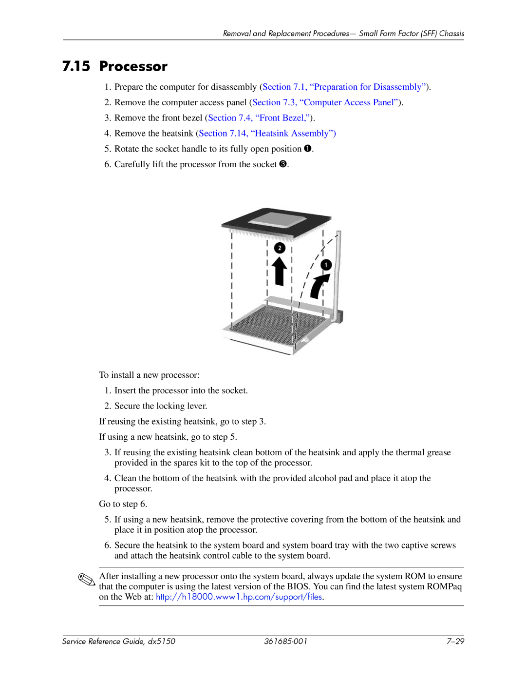 HP dx5150 manual Processor 