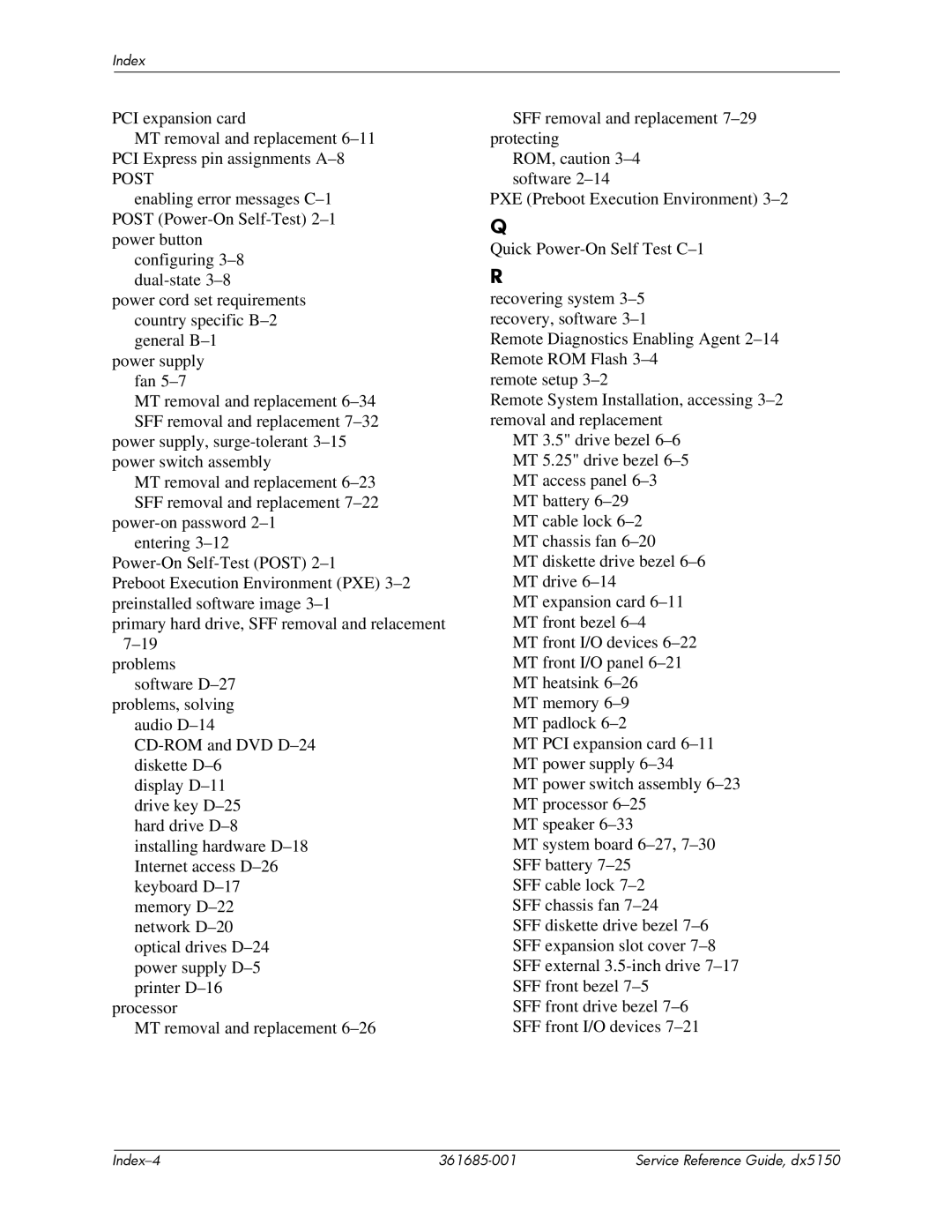 HP dx5150 manual Post 