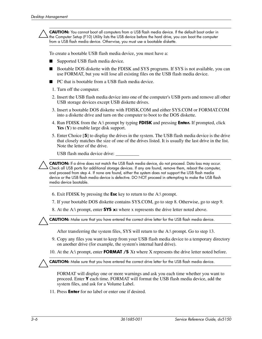 HP dx5150 manual Desktop Management 